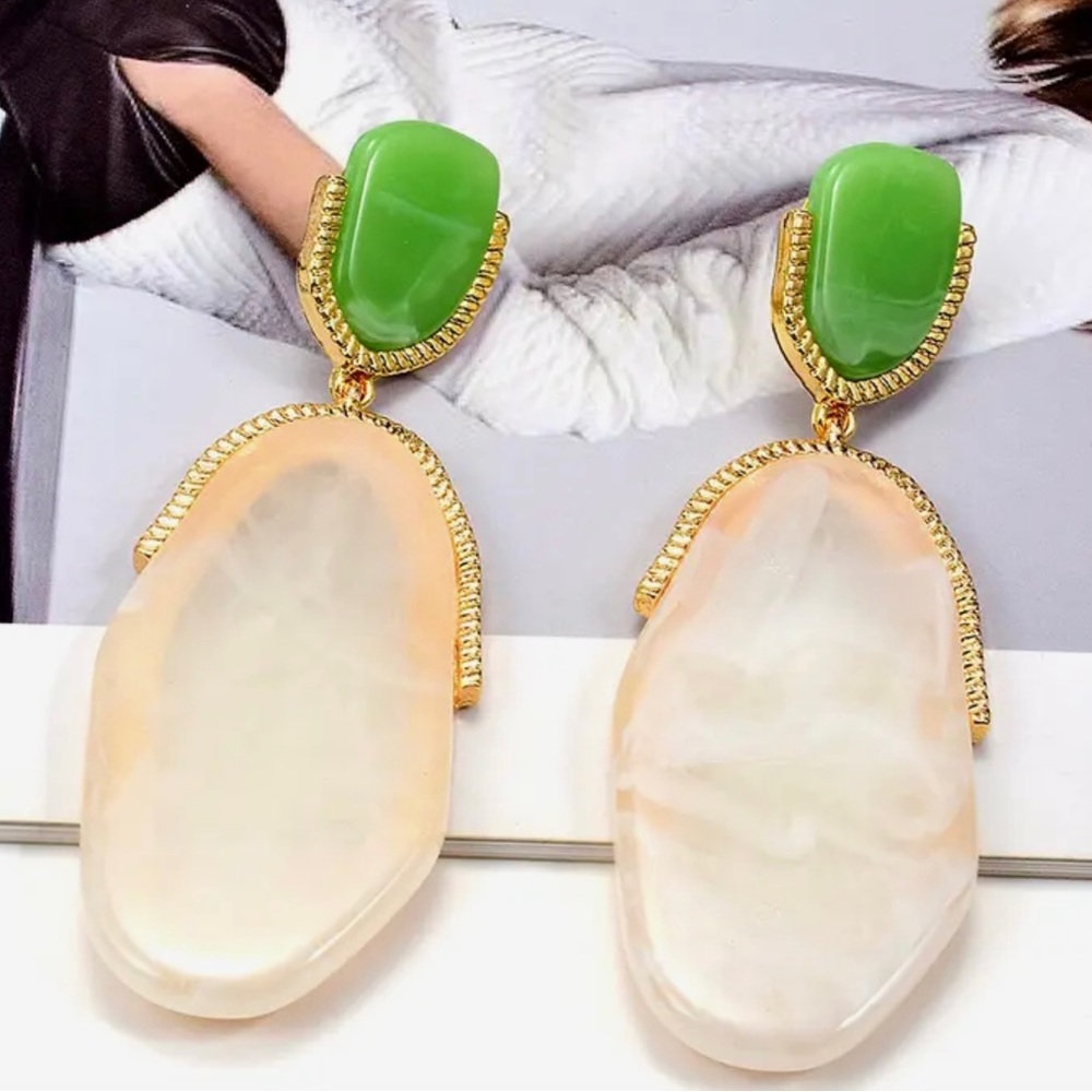 Gold Plated Geometric drop earrings